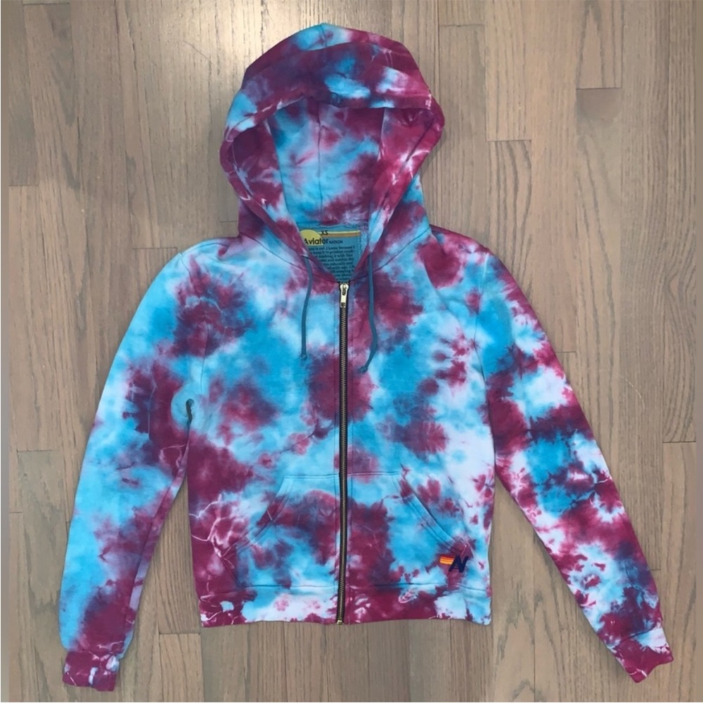 Aviator Nation Tie-Dye Zip-Up Hoodie